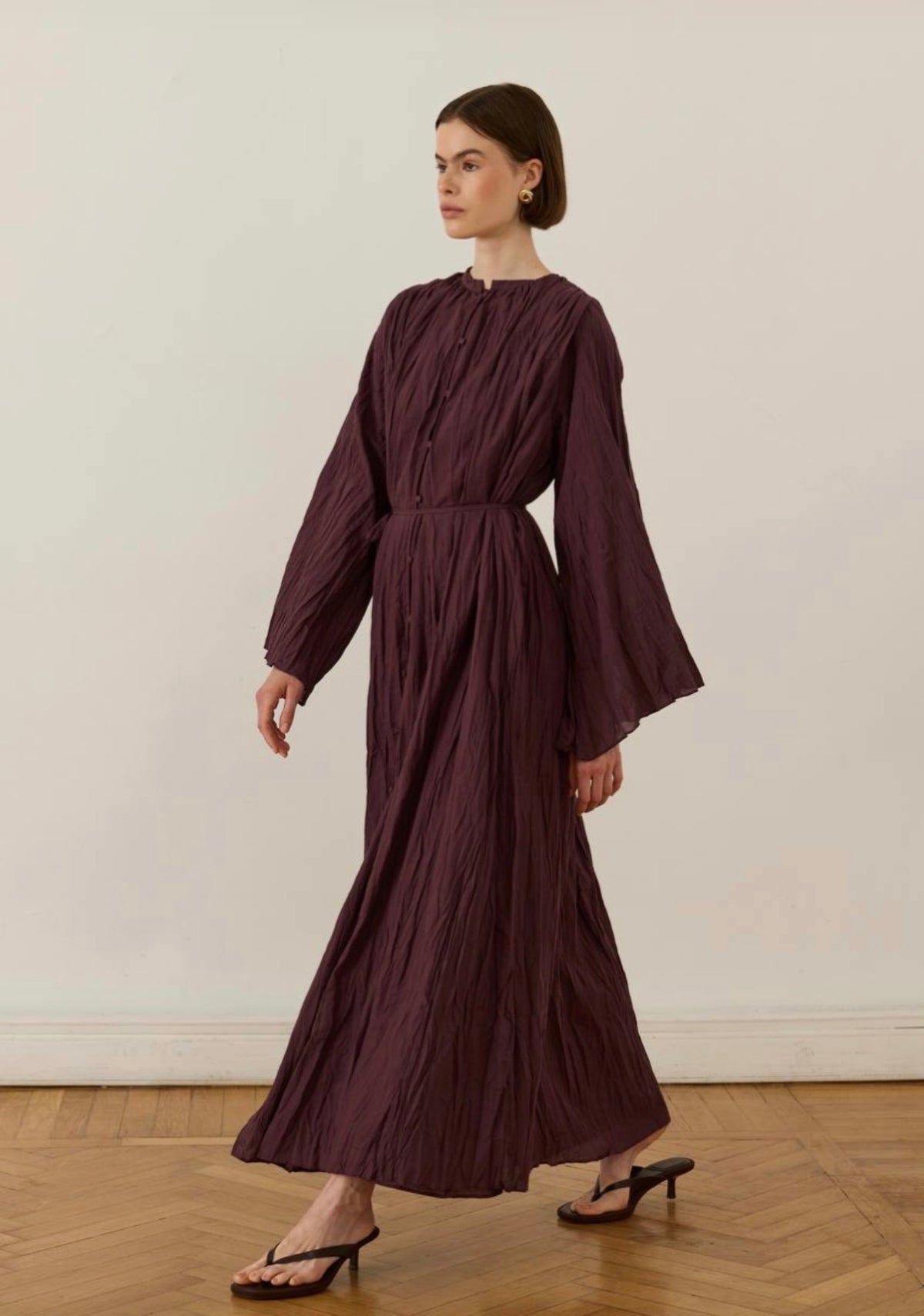 Luna Cotton Dress - Burgundy violet