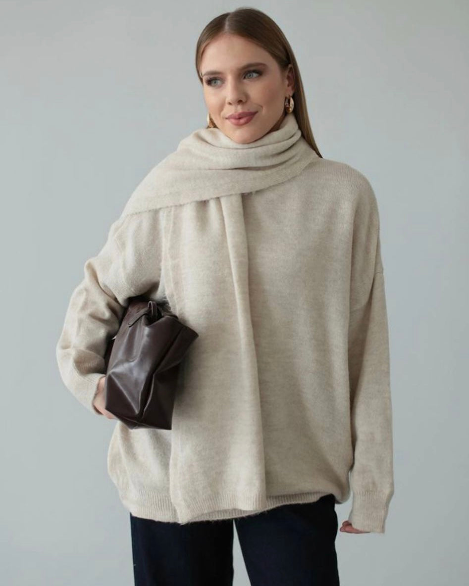 Knitted Cape Top - Cream