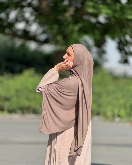 İnce Jersey Tesettür - Sepya tb52