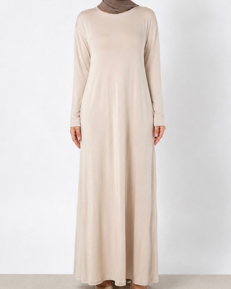 One size viscose abaya - Latte