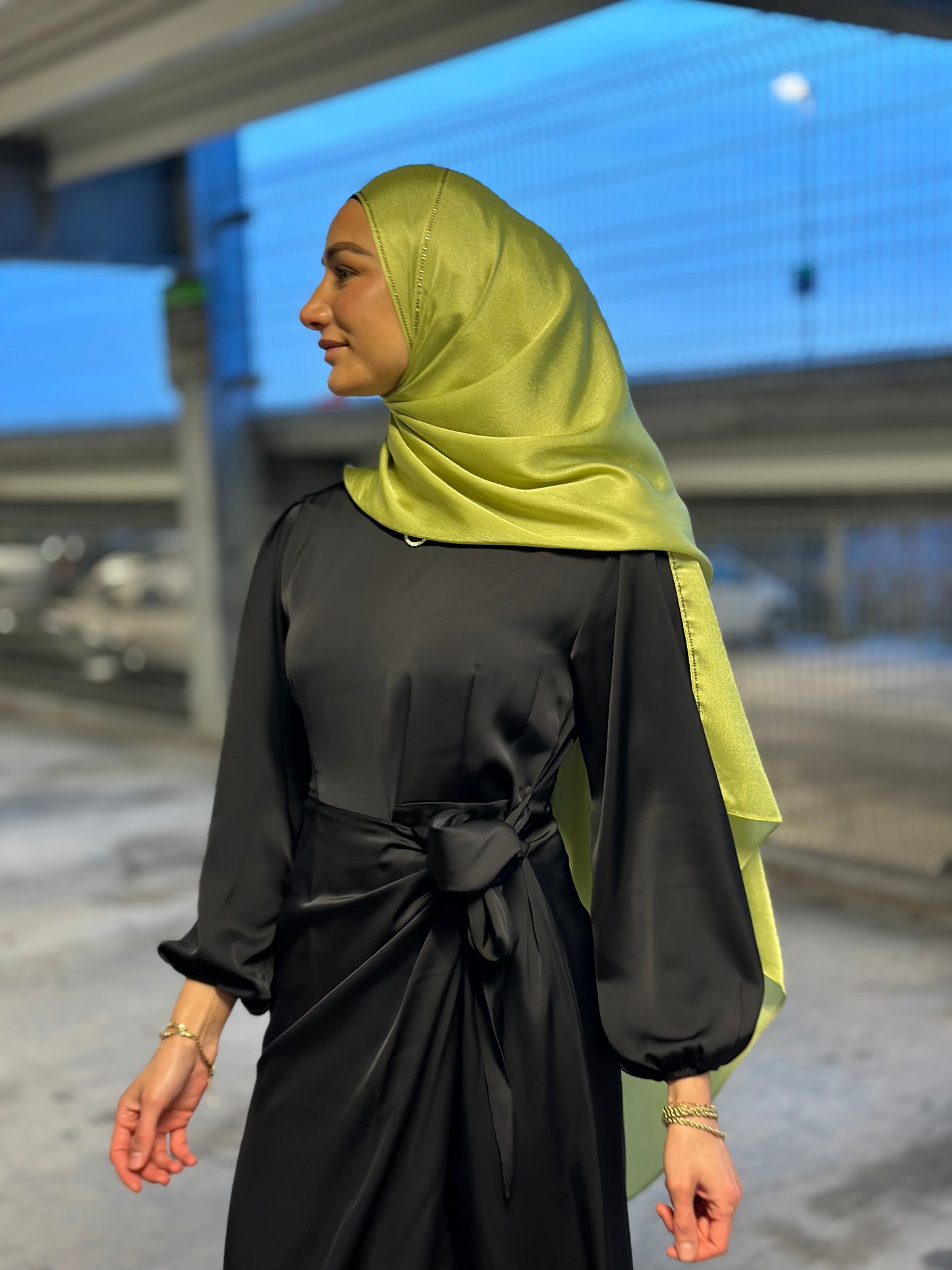 Silk stone hijab - Pistachio y06