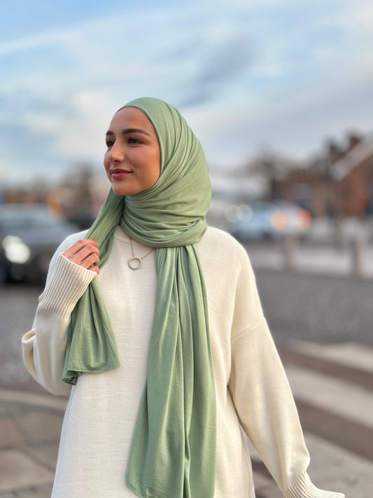 Thin Jersey Hijab - Asparges tb23 ￼