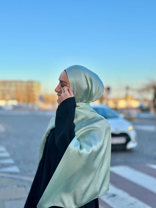 Shiny Silk hijab - Mint Ss110