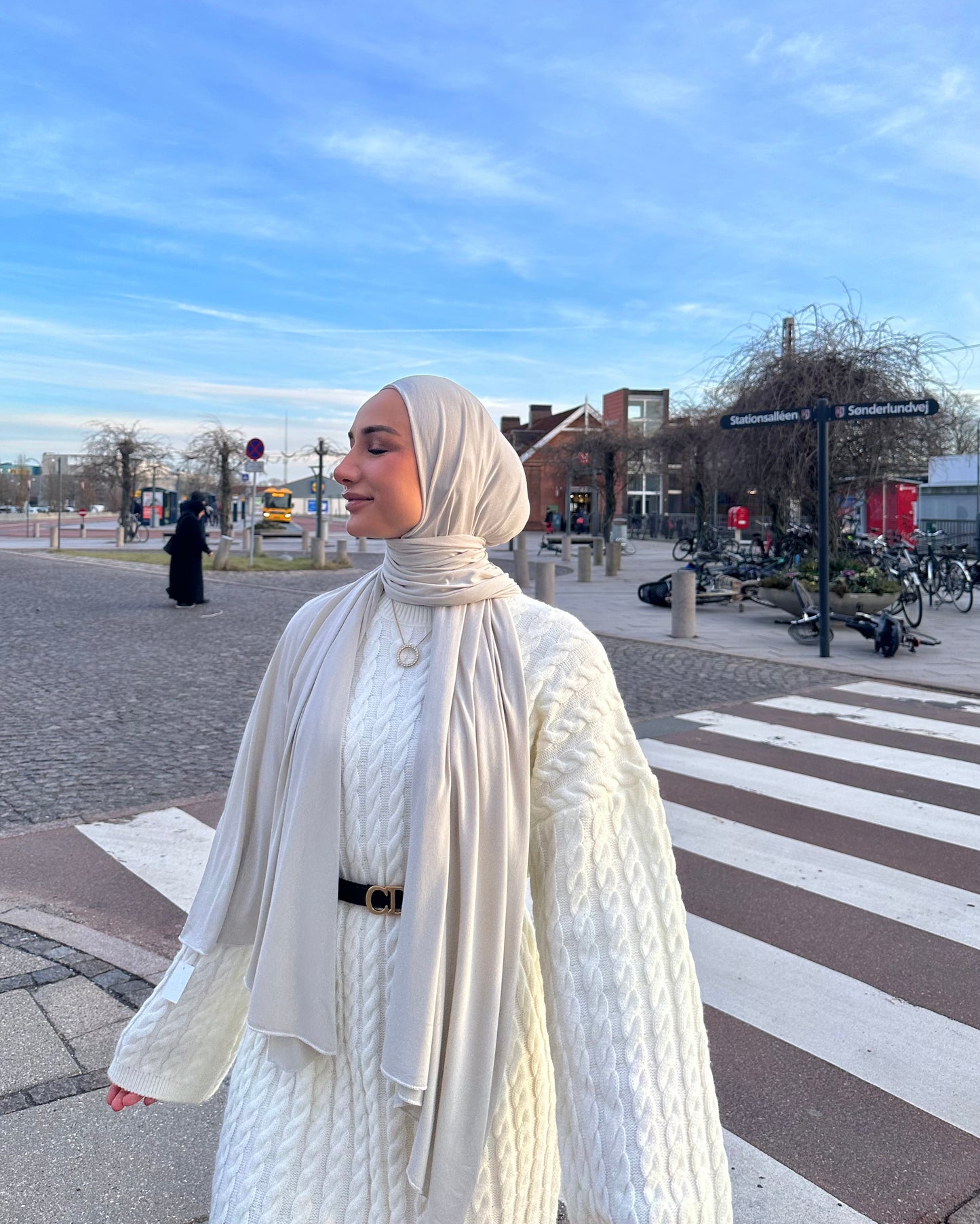 Plain Jersey hijab - Pearl b164