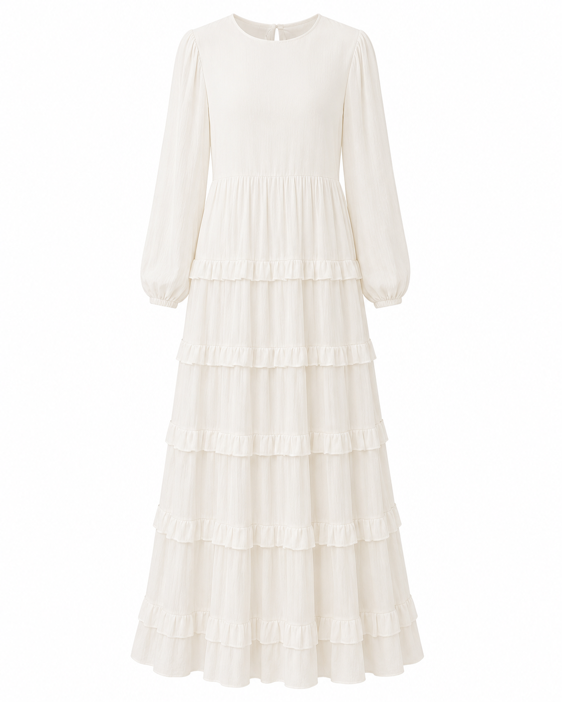 White Tiered Maxi Dress
