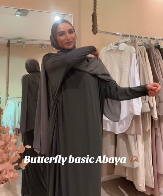 Butterfly basic Abaya - Army