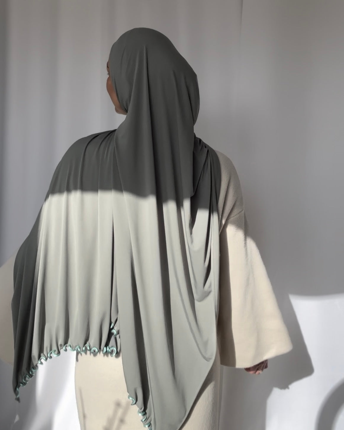 Flowy Lycra Hijab - Sage fl41
