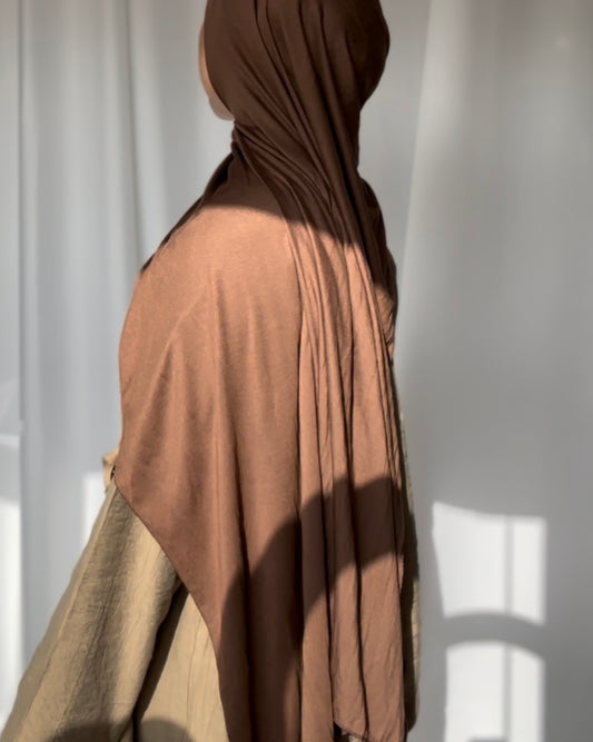 Xl lux Jersey Hijab - Warm Brown nx11