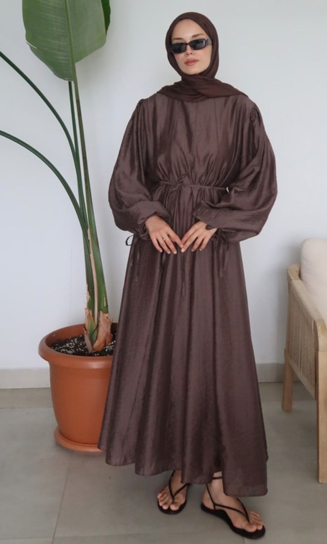 Glossy Lilly dress - espresso