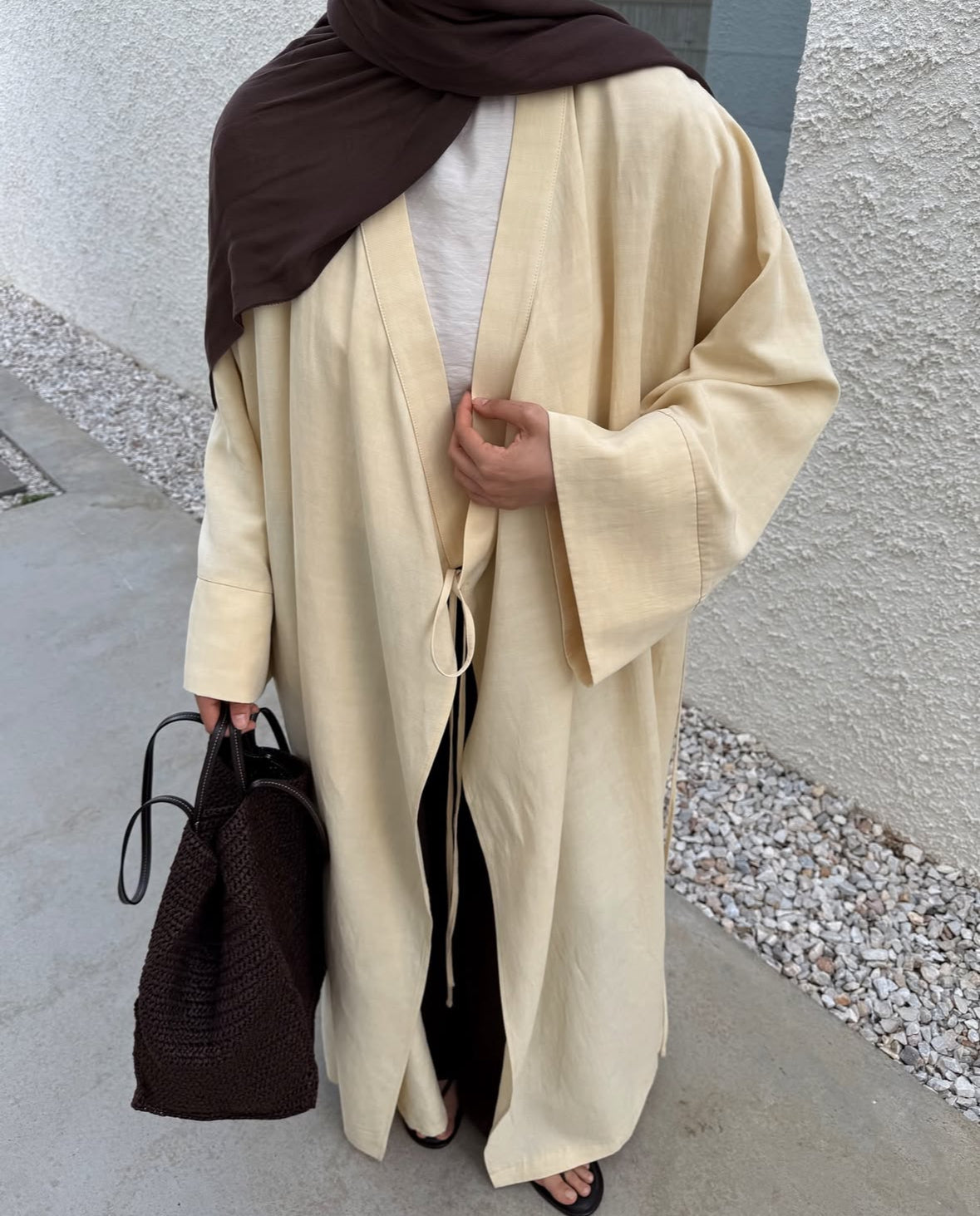 Butter yellow wrap dress