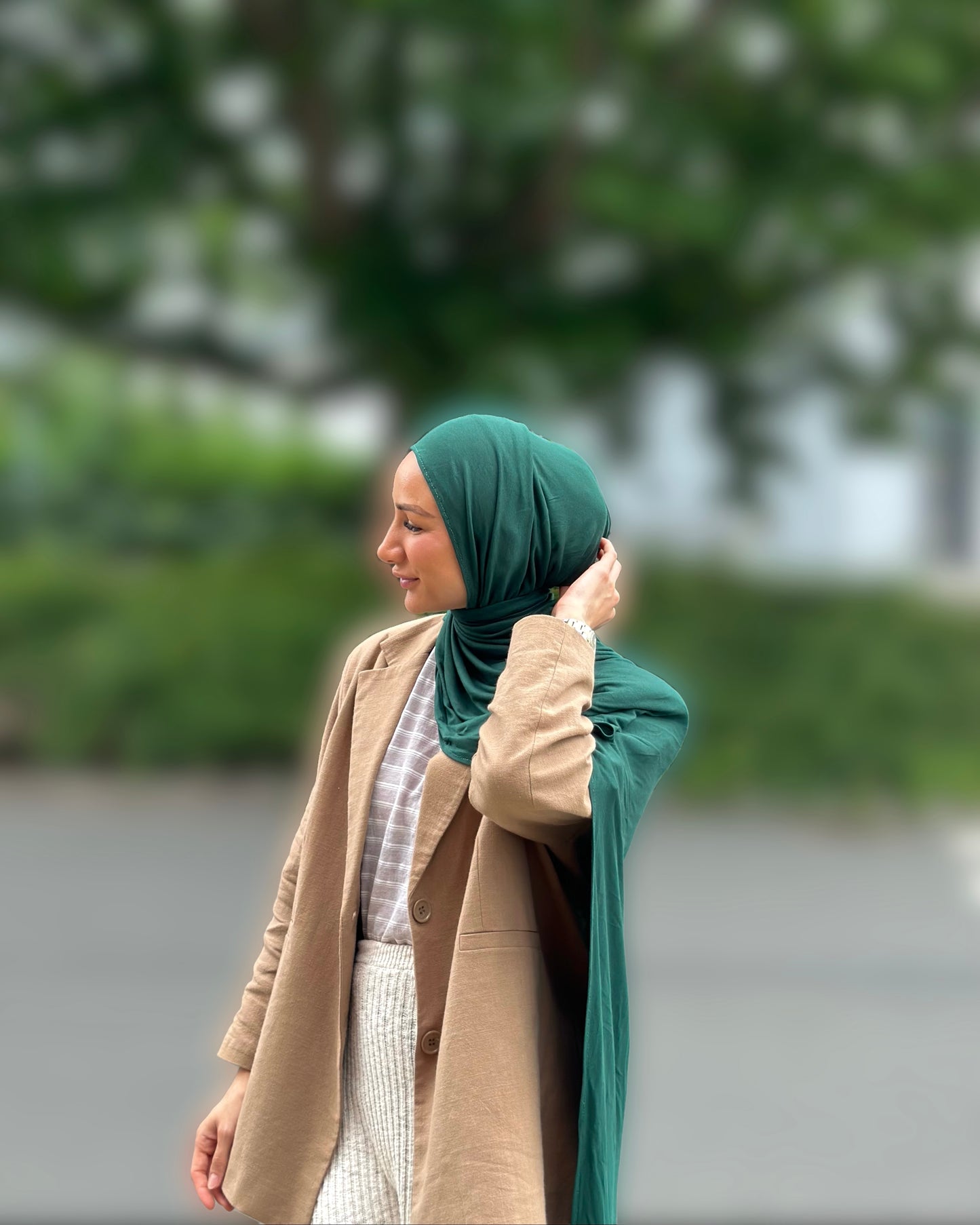 Instant Jersey Hijab - Royal green Us09