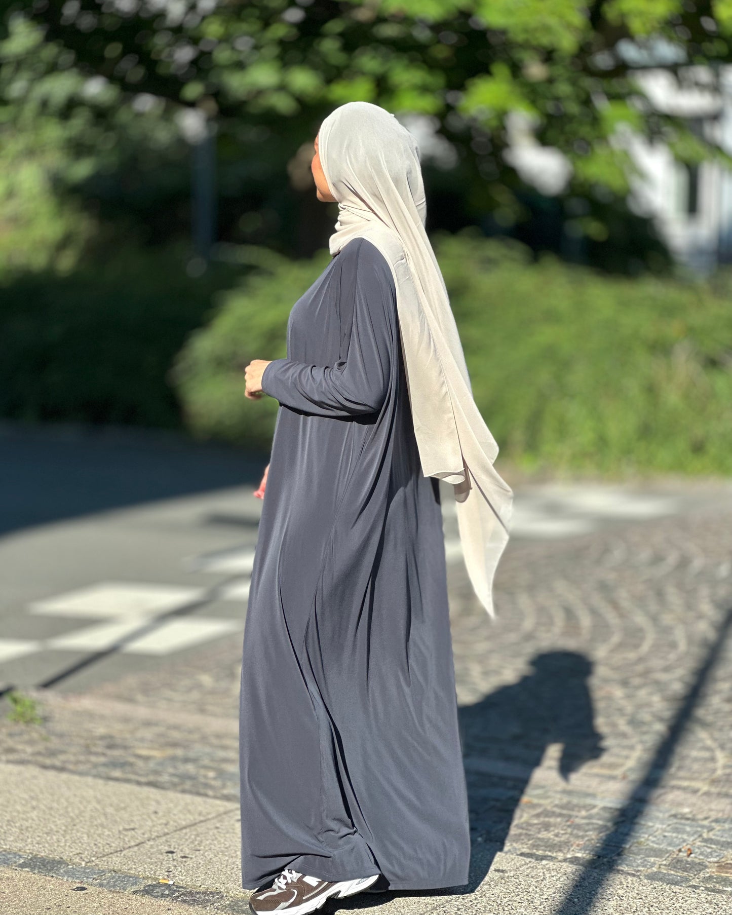 Butterfly basic Abaya - dark grey