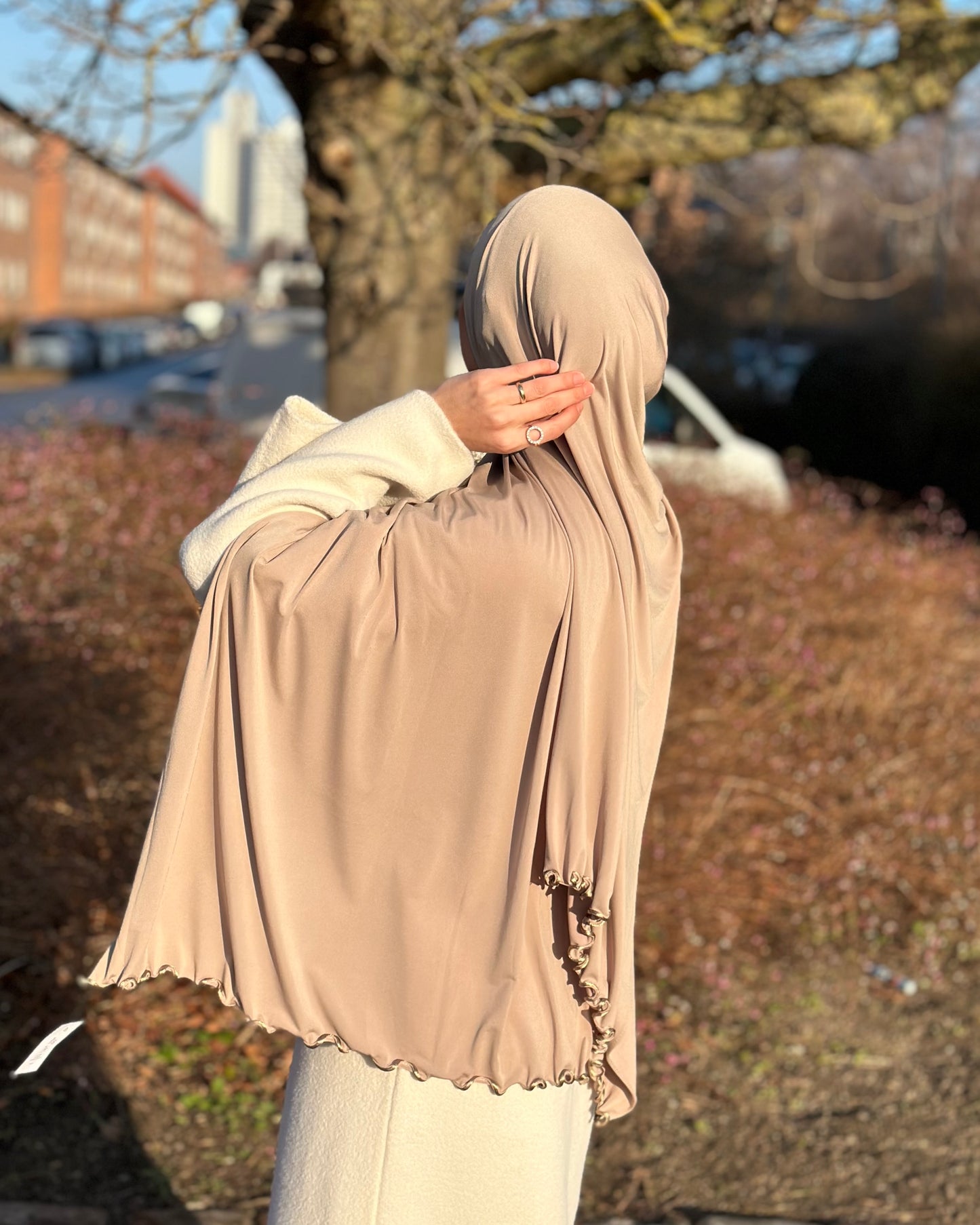 Flowy Lycra Hijab - Fudge Fl56