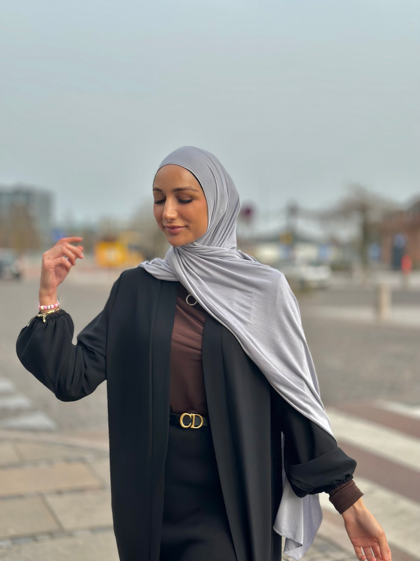 Plain Jersey hijab - Cloud 77