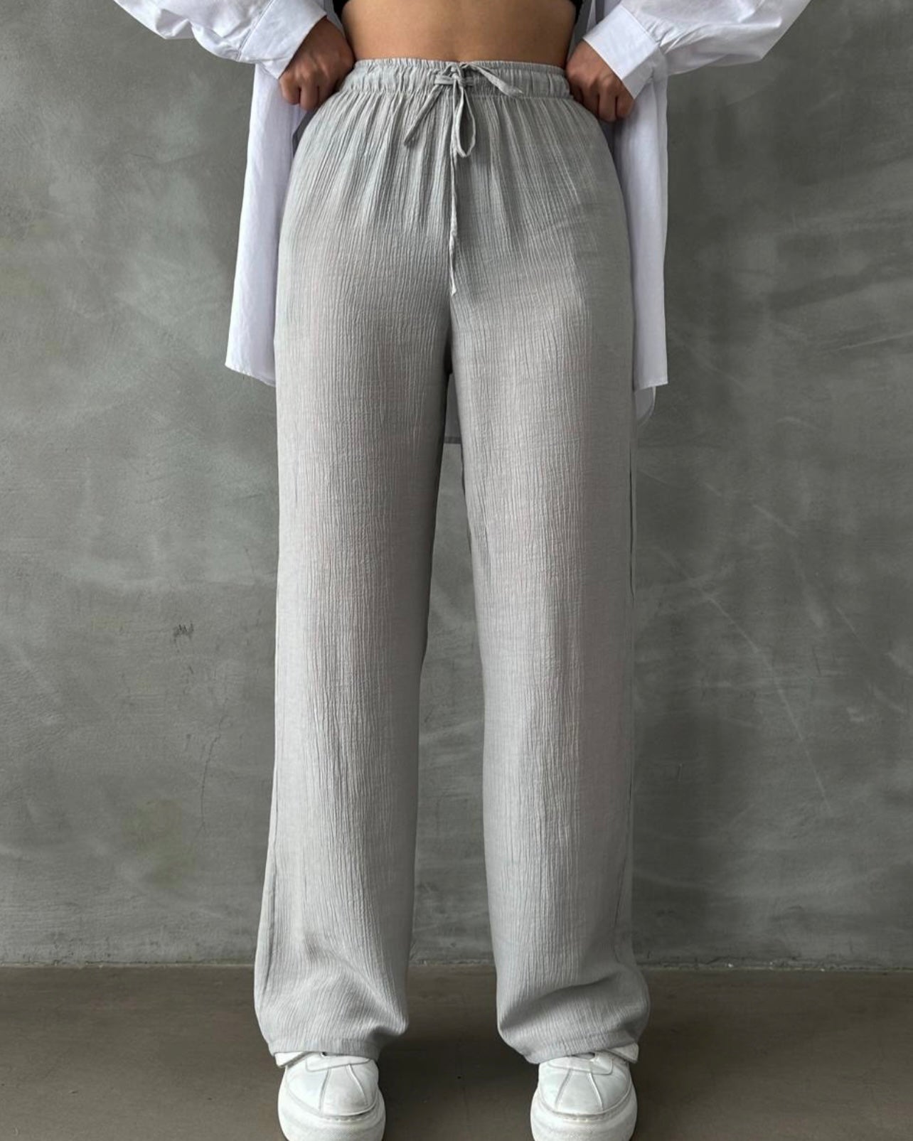 Crincle pants - Grey