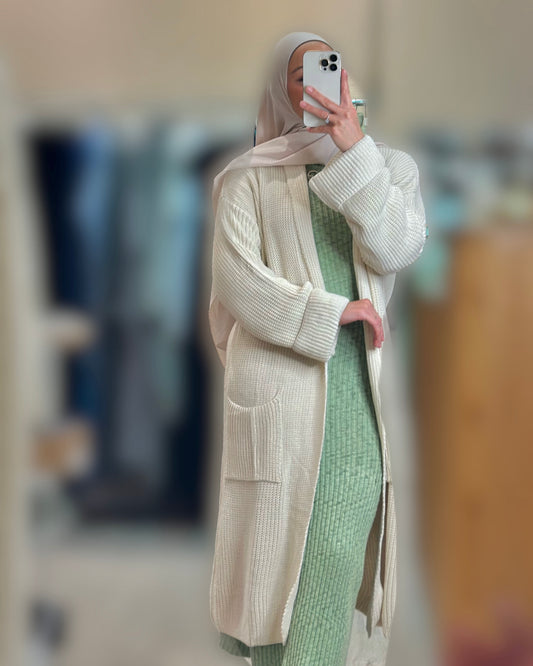 Cozy mid cardigan - white chocolate