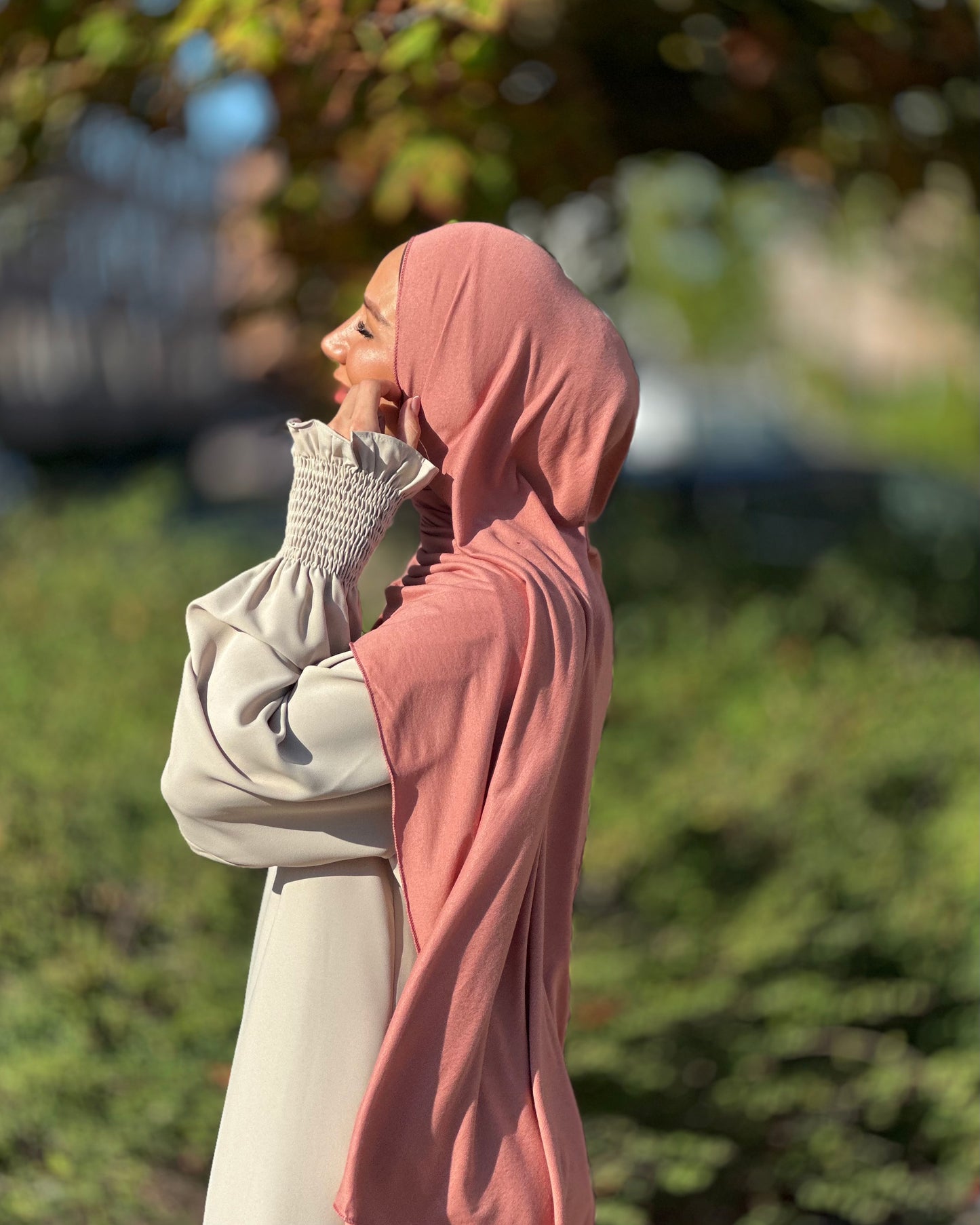 Plain Jersey hijab - Rose Lemonade  b115