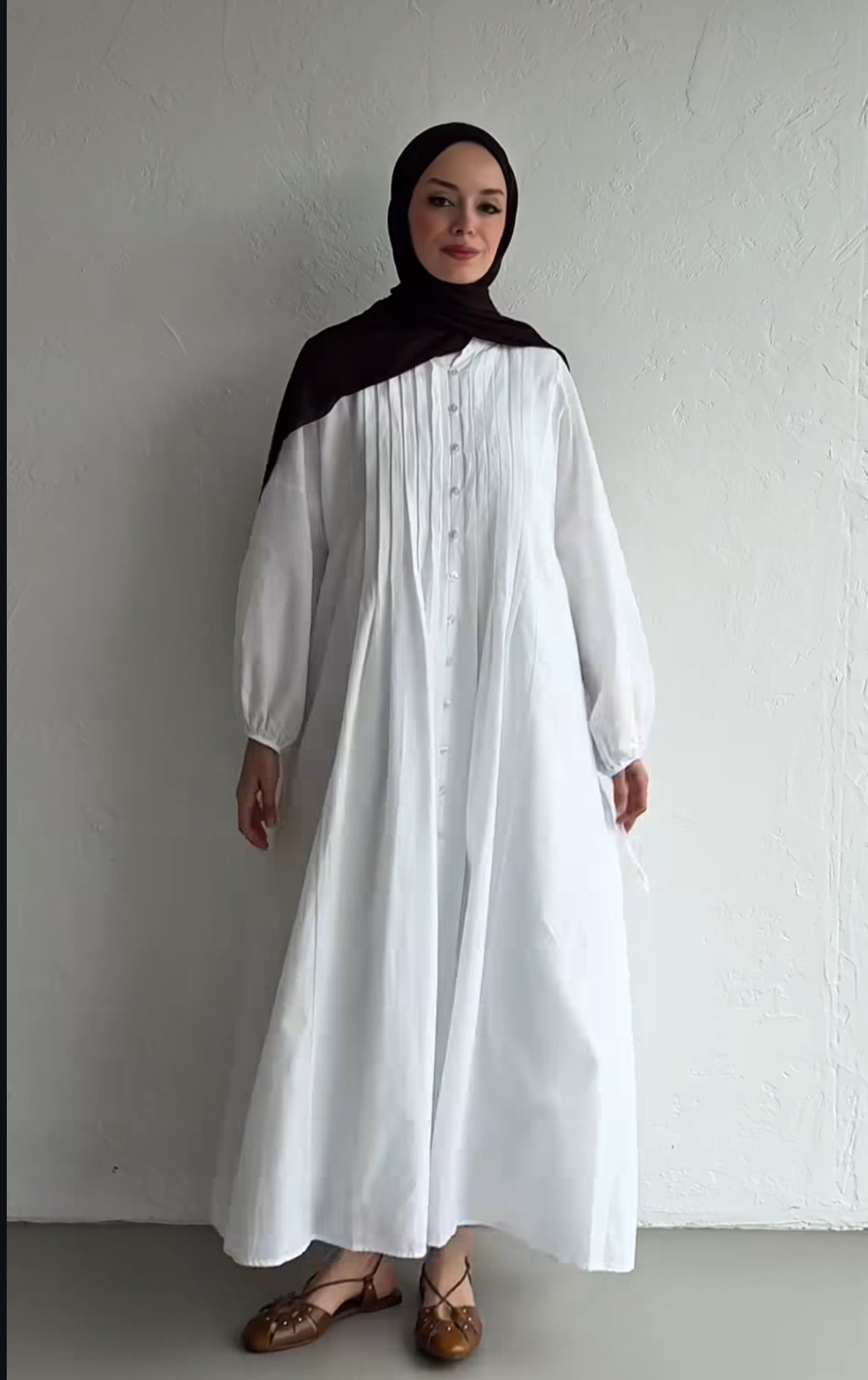 Elegant flow dress - white