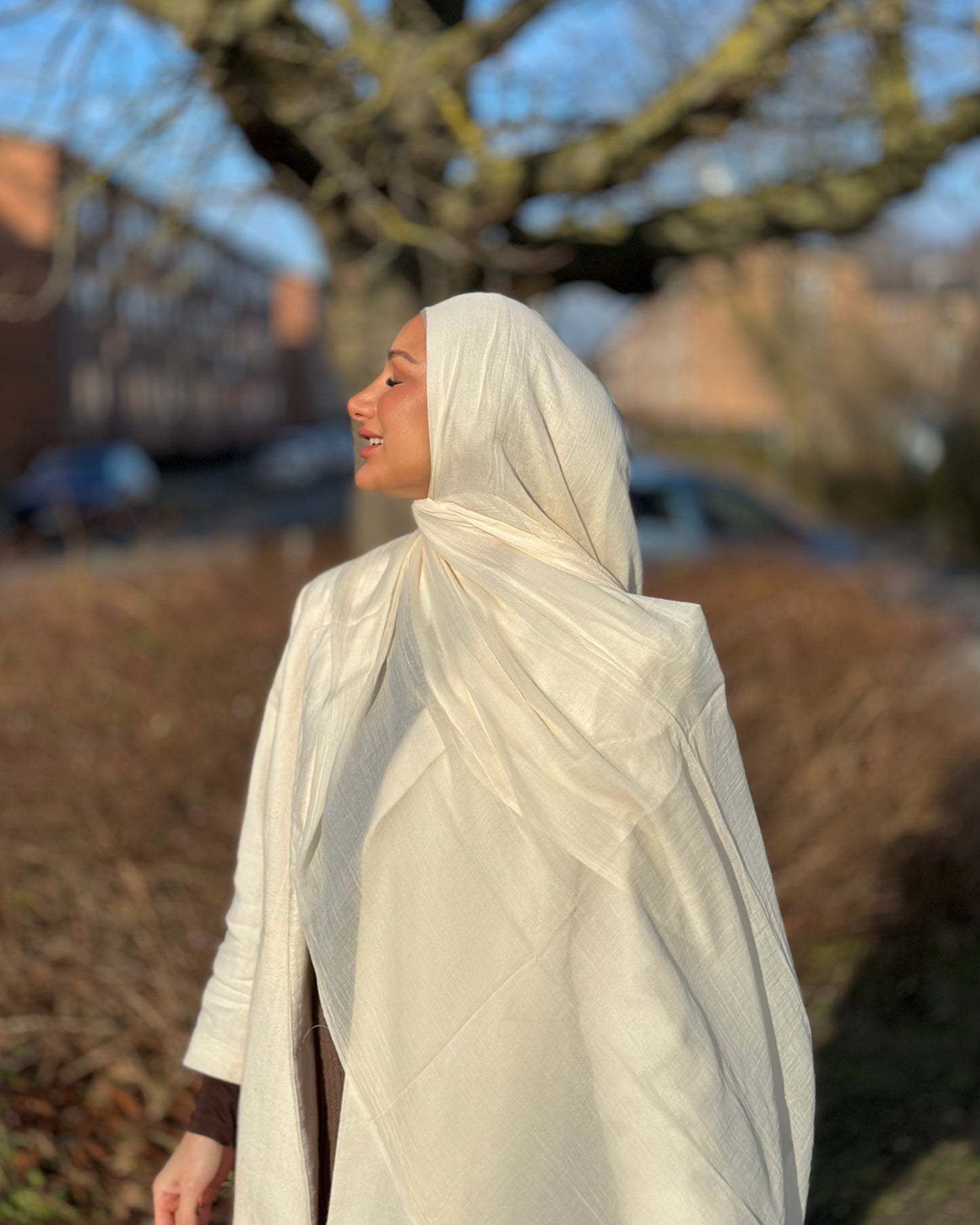 Soft Modal Hijab - cream MS09