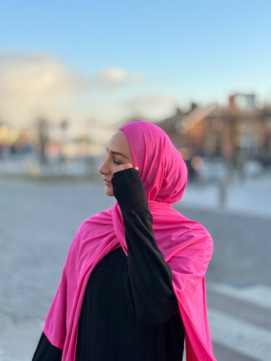 Plain Jersey Hijab -Pink b02