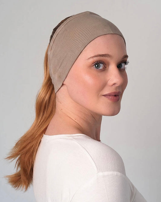 Non-slip bandana undercap - Milk Brown