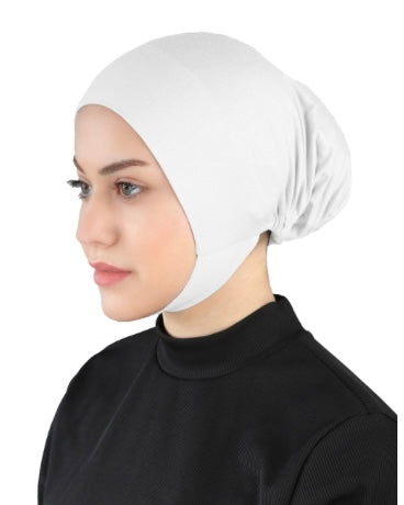 Closed Undercap with Chin Strap - white cs02