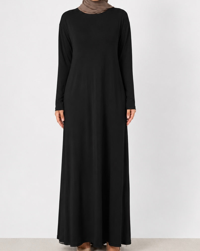 One size viscose abaya - Black