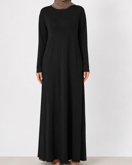 One size viscose abaya - Black