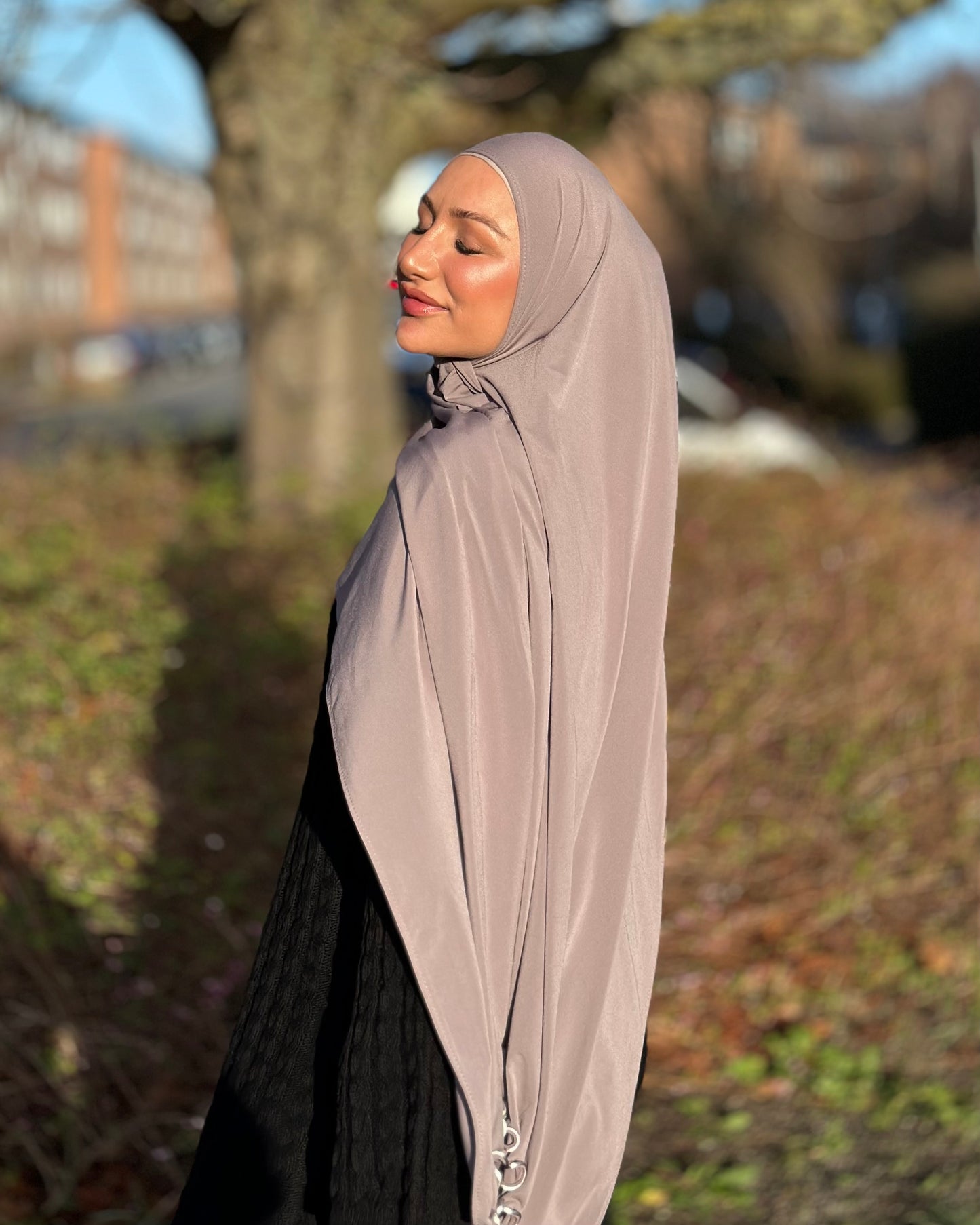 Flowy Lycra Hijab - ash grey FL05