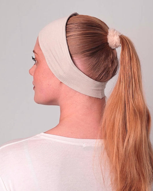 Non-slip bandana undercap - Beige Powder