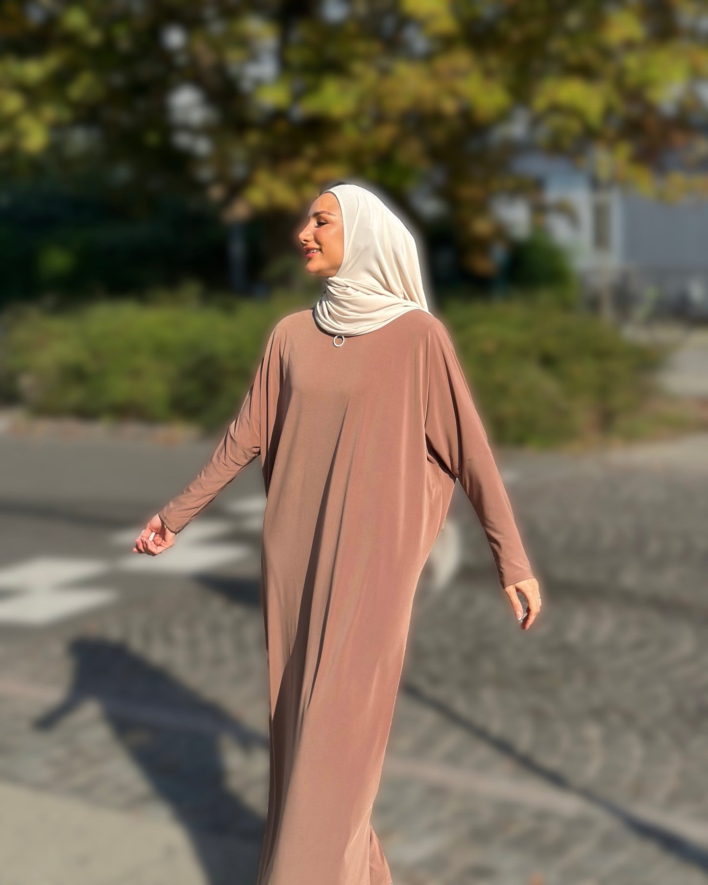 Butterfly basic Abaya - toffee