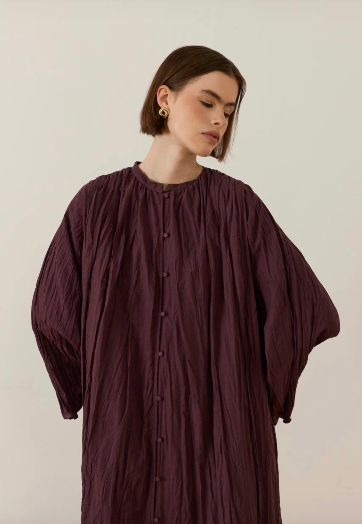 Luna Cotton Dress - Burgundy violet