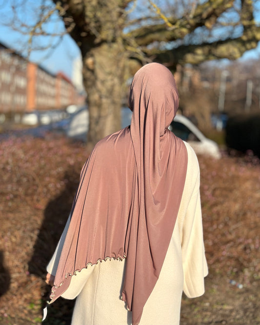 Flowy Lycra Hijab - Pastel Brown fl 33