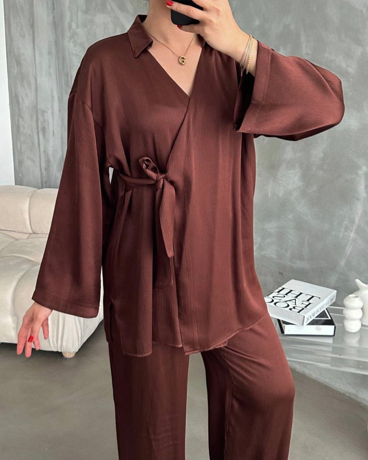 Wrap modest set - Brown