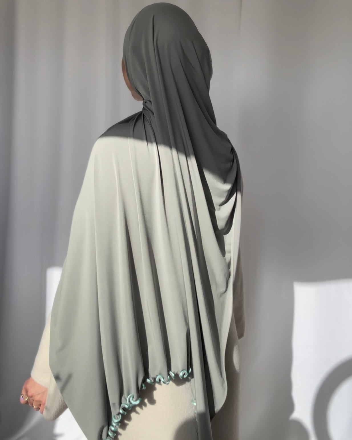 Flowy Lycra Hijab - Sage fl41