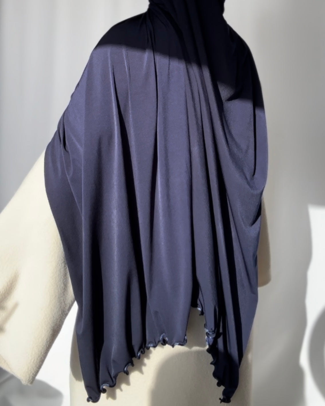 Flowy Lycra Hijab - Navy Fl55