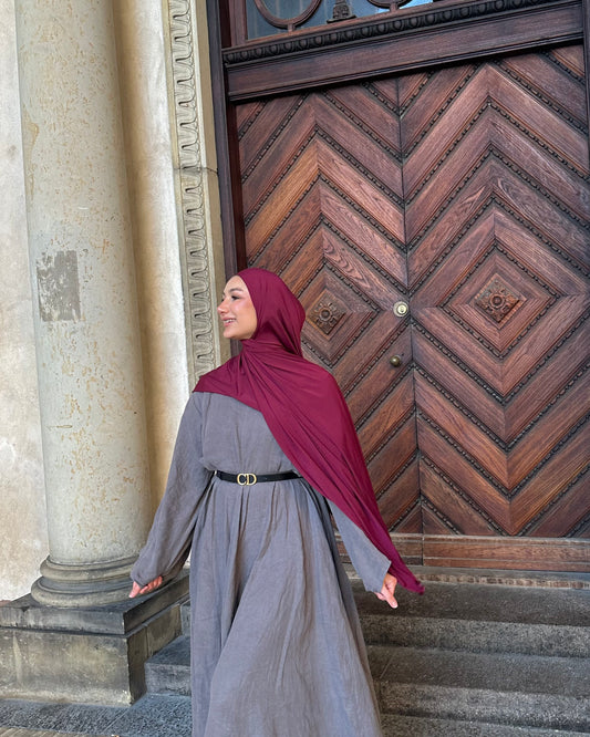 Flowy Lycra Hijab - Bordeaux fl32