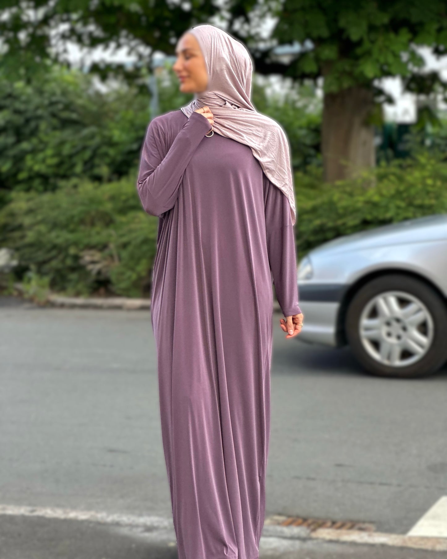 Butterfly basic Abaya -purple