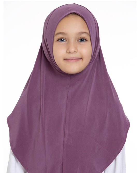 Hijab for kids - hk04 dark purple