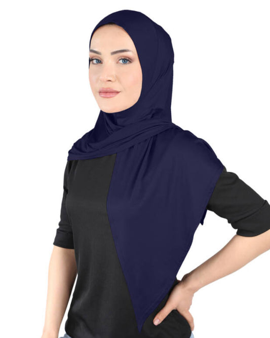 Premium Open Khimar - Navy po03