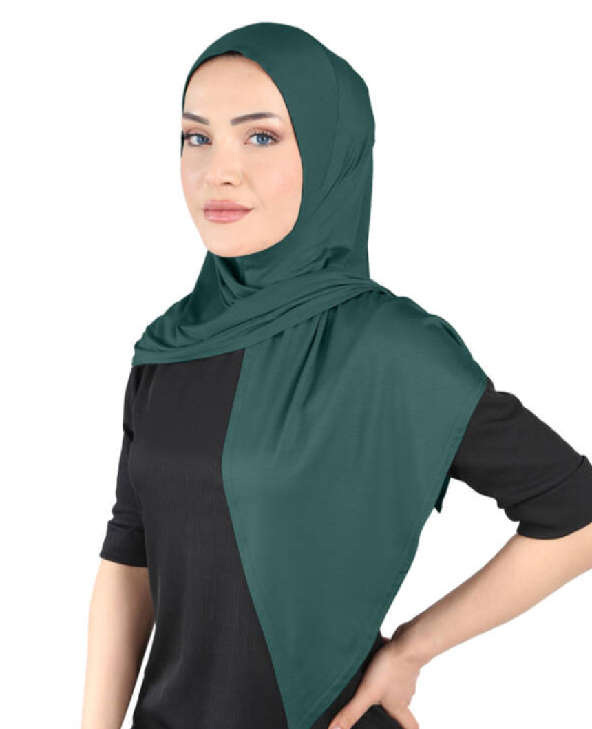 Premium Open Khimar -forest green po11