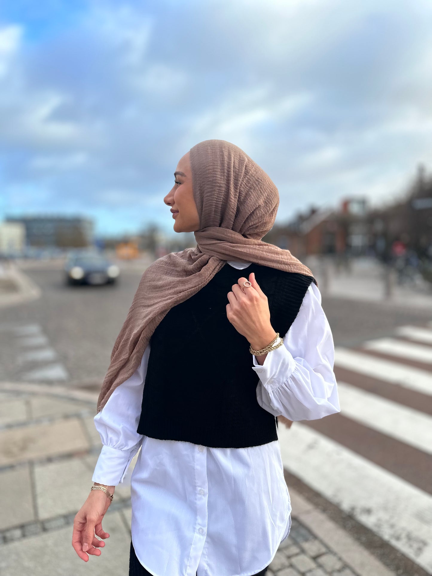 Wrinkle Hijab - Intense Truffle A85