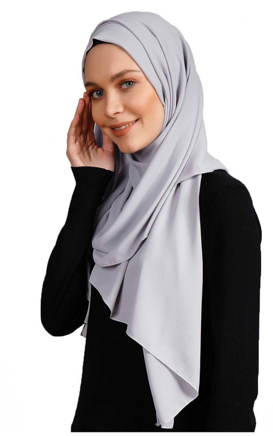 Dreamy Chiffon hijab - Light Grey dr13