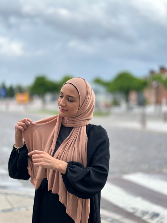 Thin Plain Jersey Hijab - Muted Peach tb18