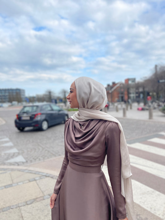 Shiny Silk Hijab - Smoke Pearl ss80