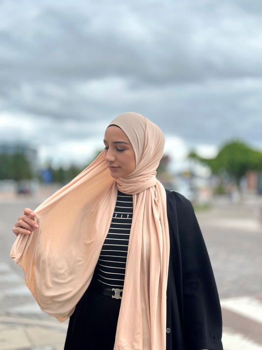 Plain Jersey hijab - beige b07
