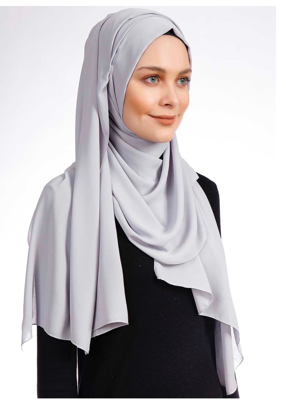Dreamy Chiffon hijab - Light Grey dr13