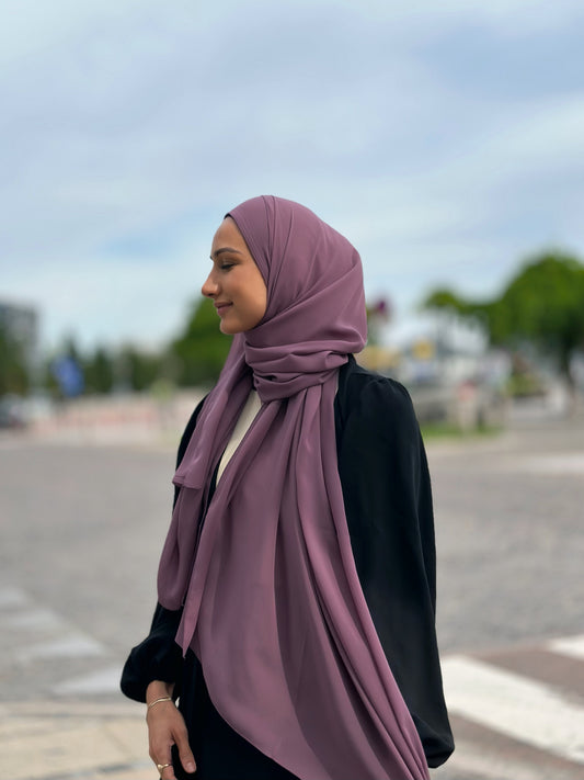 Classic chiffon hijab - Purple c257