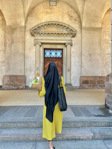 Shiny Silk Hijab - Black ss01