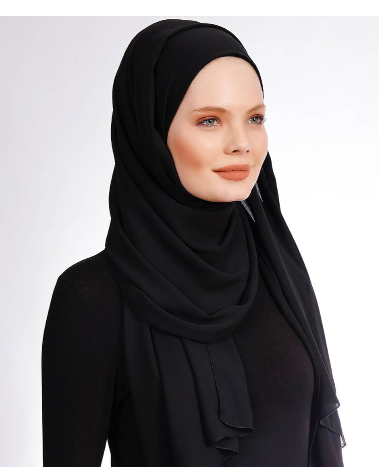 Dreamy Chiffon hijab - Black dr00